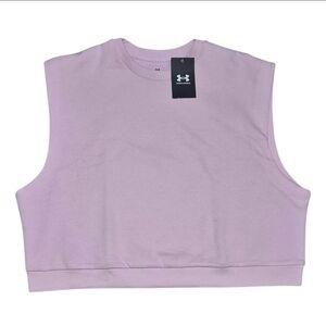 Under Armour Women's Pink Workout Cropped Loose Top Large Polyester, Cotton NWT